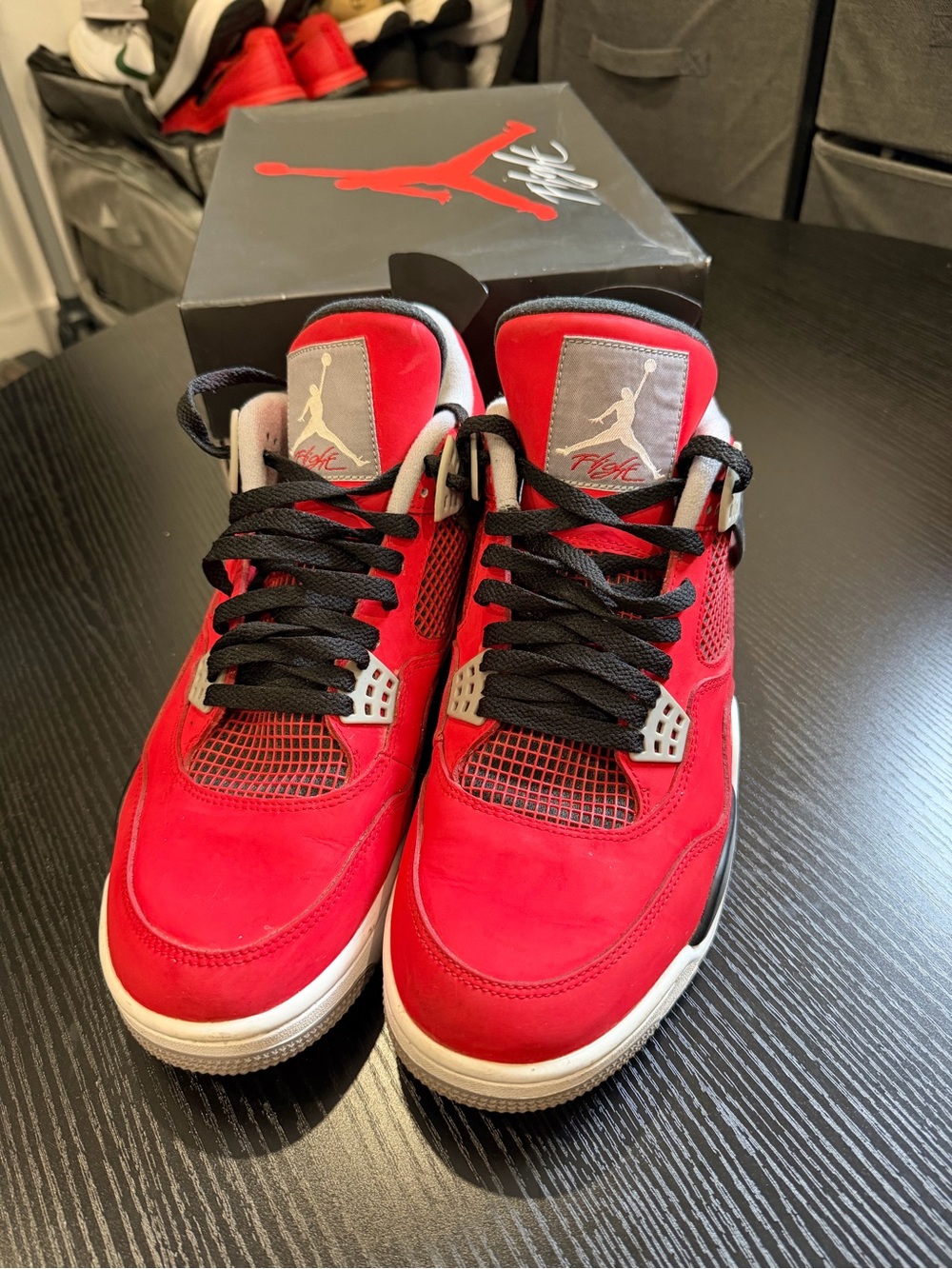 Jordan Kids Red and Black Retro Basketball Sneakers